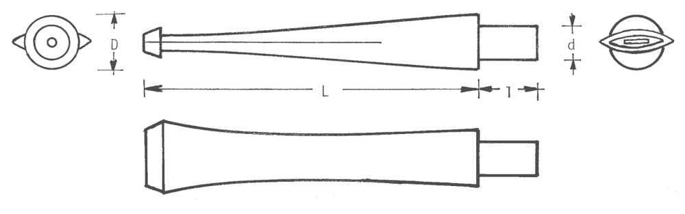 Mundstück Rohling - Ø14.5 - L85 - Ebonit - Pfeifenecke