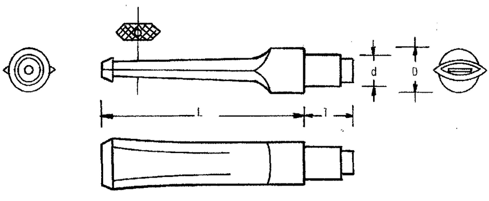 Mundstück Rohling - Ø15 - L41.5 - Ebonit - Pfeifenecke