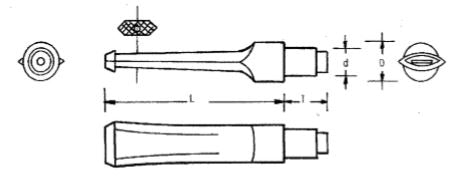 Mundstück Rohling - Ø15 - L62.5 - Ebonit - Pfeifenecke