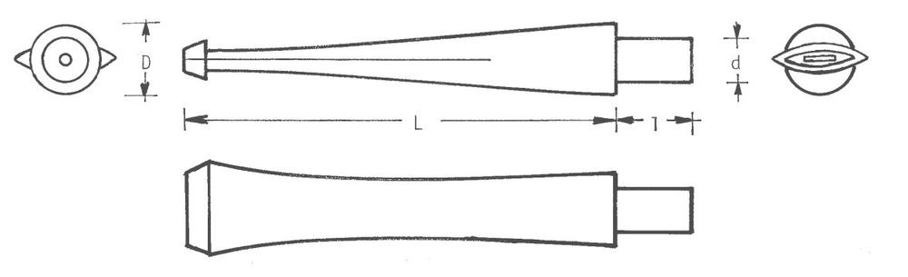 Mundstück Rohling - Ø15 - L64.5 - Ebonit - Pfeifenecke
