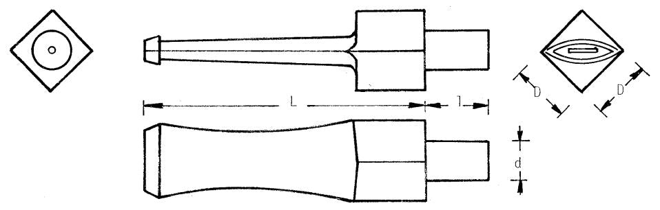 Mundstück Rohling - Ø15 - L72.5 - Ebonit - Pfeifenecke