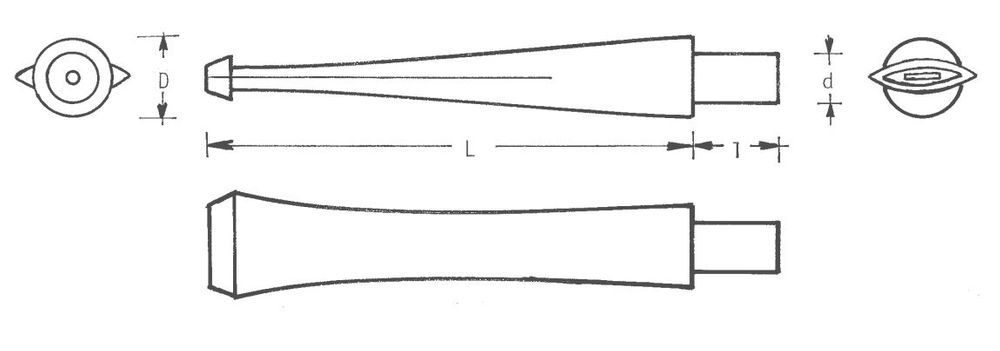 Mundstück Rohling - Ø15 - L90 - Ebonit - Pfeifenecke