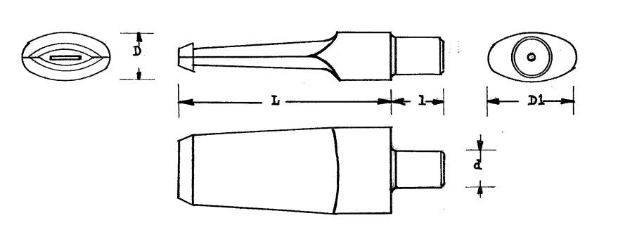 Mundstück Rohling - Ø16-25.5 - L58 - Ebonit - Pfeifenecke