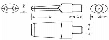 Mundstück Rohling - Ø16.5-21.5 - L70 - Ebonit - Pfeifenecke