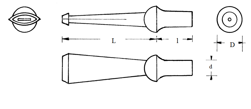 Mundstück Rohling - Ø16.5 - L58.5 - Ebonit - Pfeifenecke