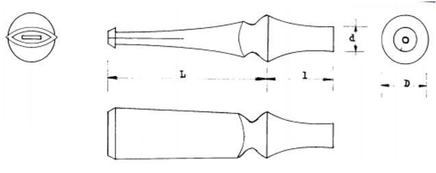 Mundstück Rohling - Ø16.5 - L61 - Ebonit - Pfeifenecke