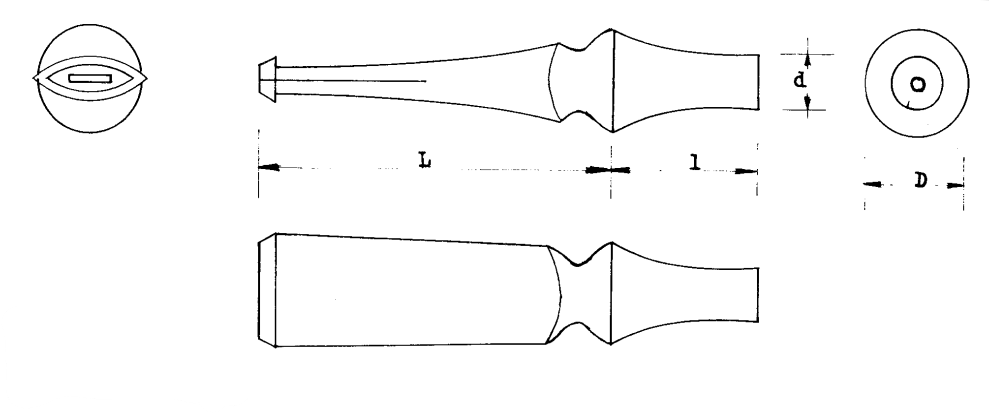 Mundstück Rohling - Ø16.5 - L68 - Ebonit - Pfeifenecke
