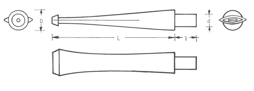 Mundstück Rohling - Ø16 - L68 - Ebonit - Pfeifenecke