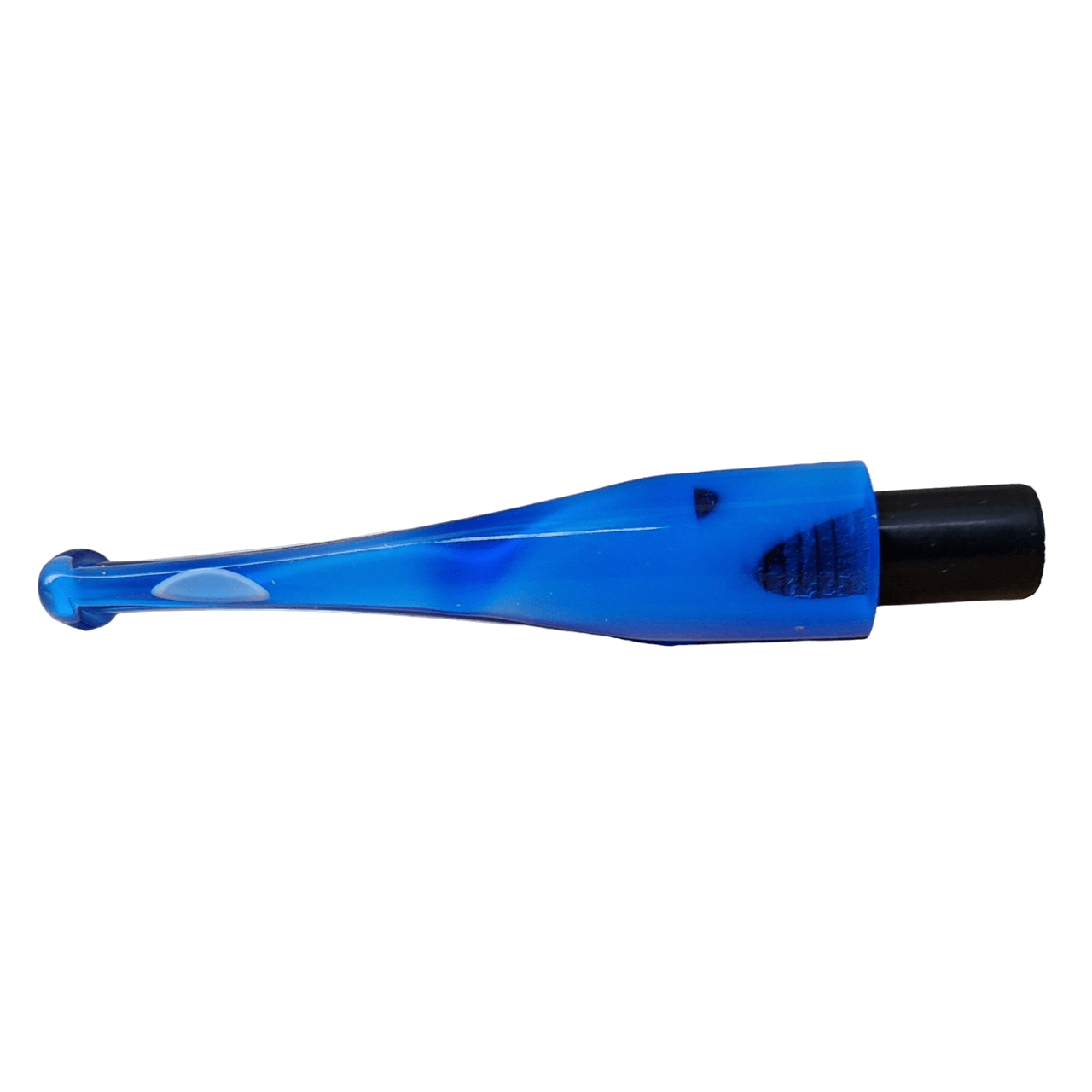 Mundstück Rohling - Ø16 - L75 - Acryl - Mit 10.5 mm Zapfen - M-Blau - Pfeifenecke