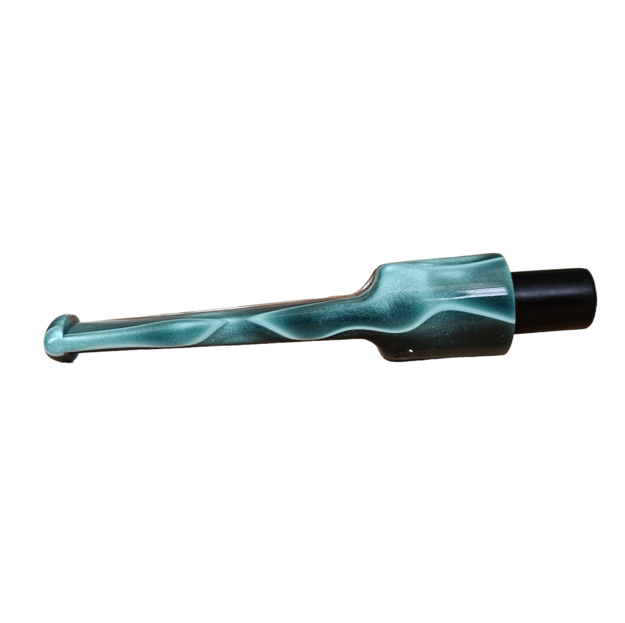 Mundstück Rohling - Ø16 - L75 - Acryl - Mit 10.5 mm Zapfen - M-Grün - Pfeifenecke