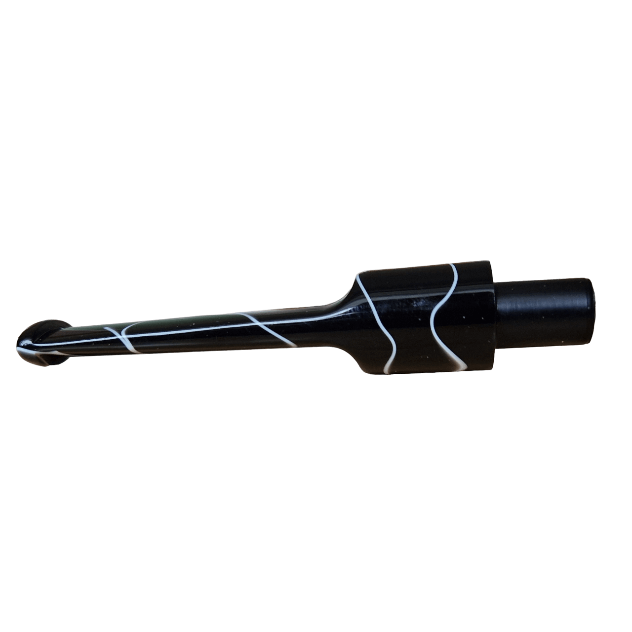 Mundstück Rohling - Ø16 - L75 - Acryl - Mit 10.5 mm Zapfen - M-Schwarz - Pfeifenecke