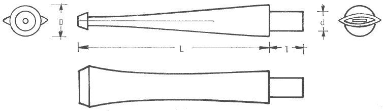 Mundstück Rohling - Ø16 - L78.5 - Ebonit - Pfeifenecke