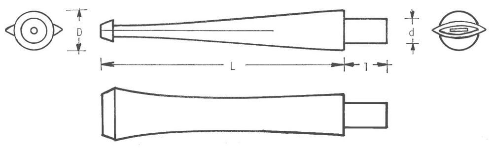Mundstück Rohling - Ø17,5 - L71,5 - Ebonit - Pfeifenecke