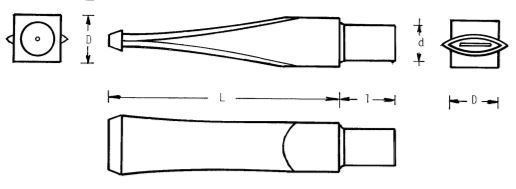 Mundstück Rohling - Ø17 - L74.5 - Ebonit - Pfeifenecke