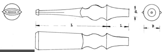 Mundstück Rohling - Ø17 - L75 - Ebonit - Pfeifenecke