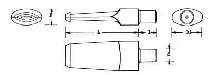 Mundstück Rohling - Ø18,5-24 - L69 - Ebonit - Pfeifenecke