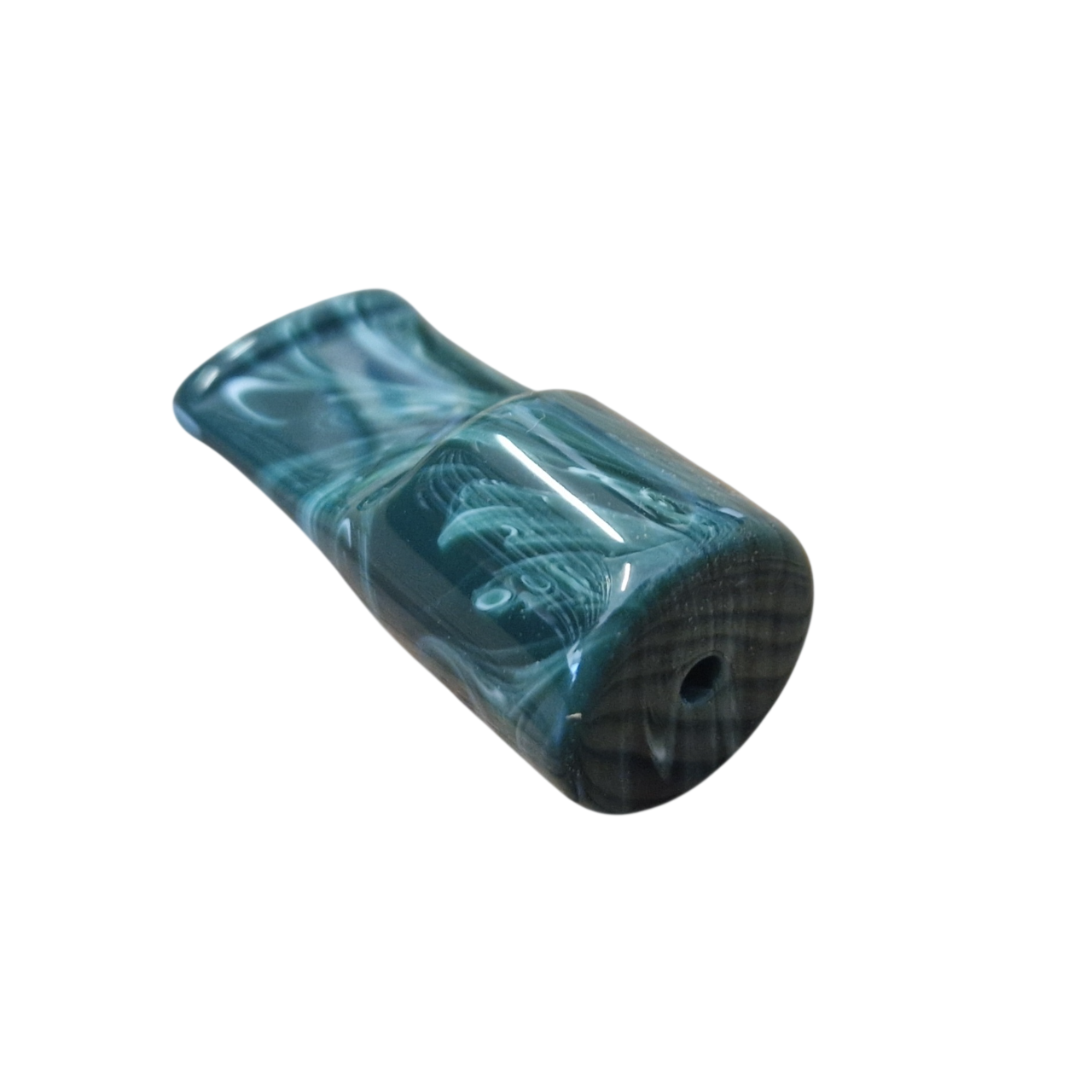 Mundstück Rohling - Ø18 - L40 - Acryl - Malachite - Pfeifenecke