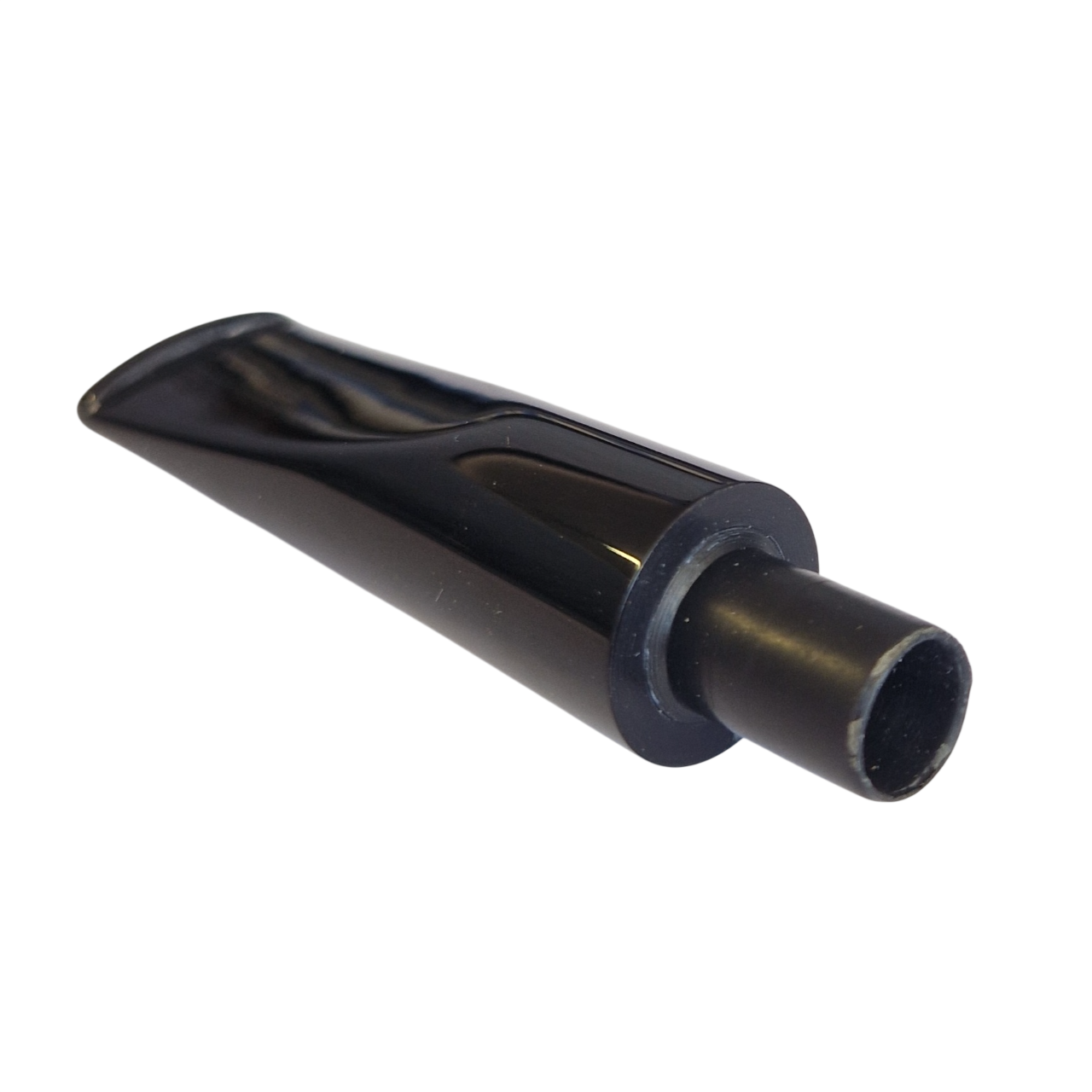 Mundstück Rohling - Ø18 - L65 - Acryl - Mit 10.5 mm Zapfen - Schwarz - Pfeifenecke