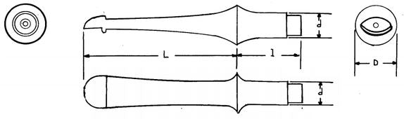 Mundstück Rohling - Ø18 - L69.5 - Ebonit - Pfeifenecke