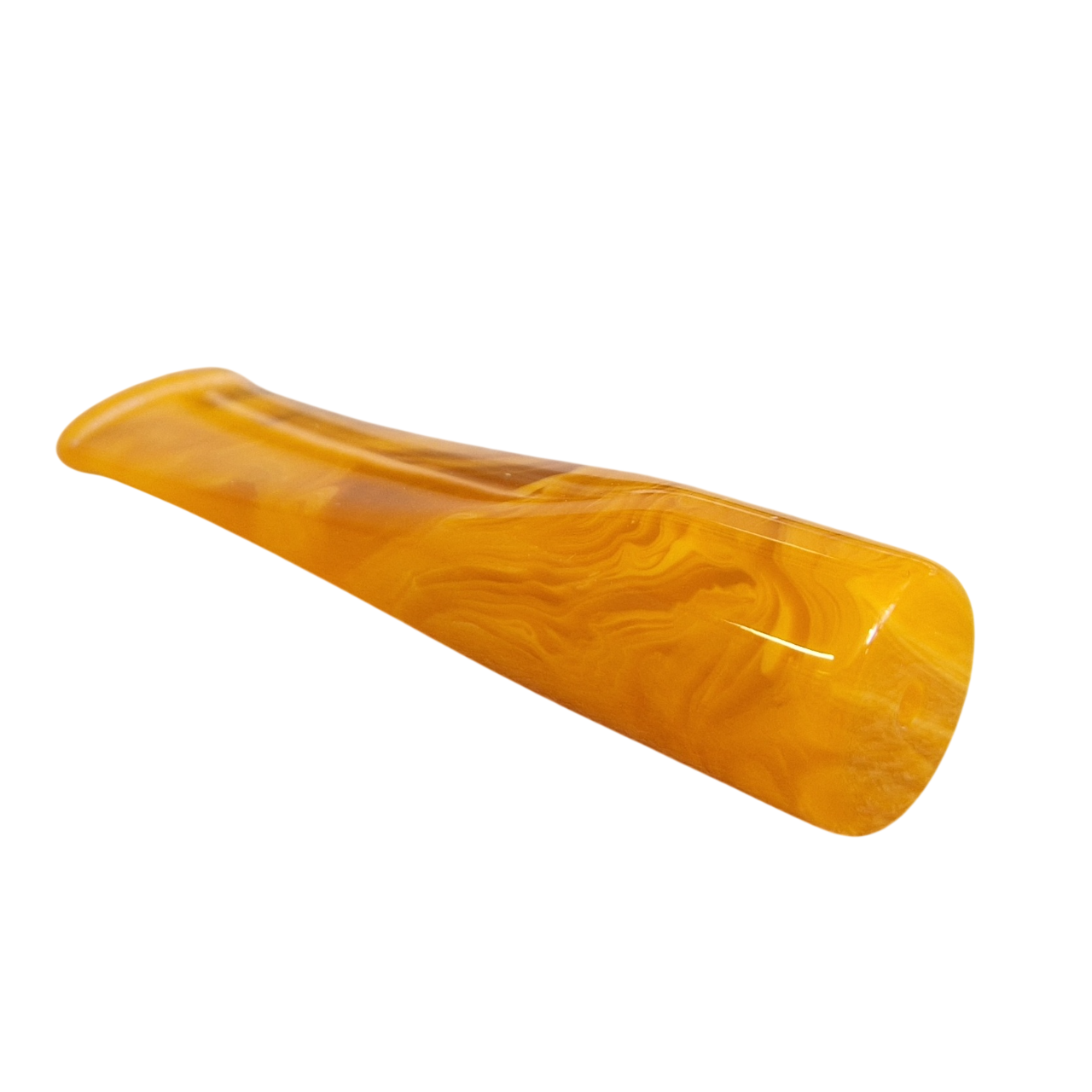 Mundstück Rohling - Ø18 - L75 - Acryl - Amber - Pfeifenecke