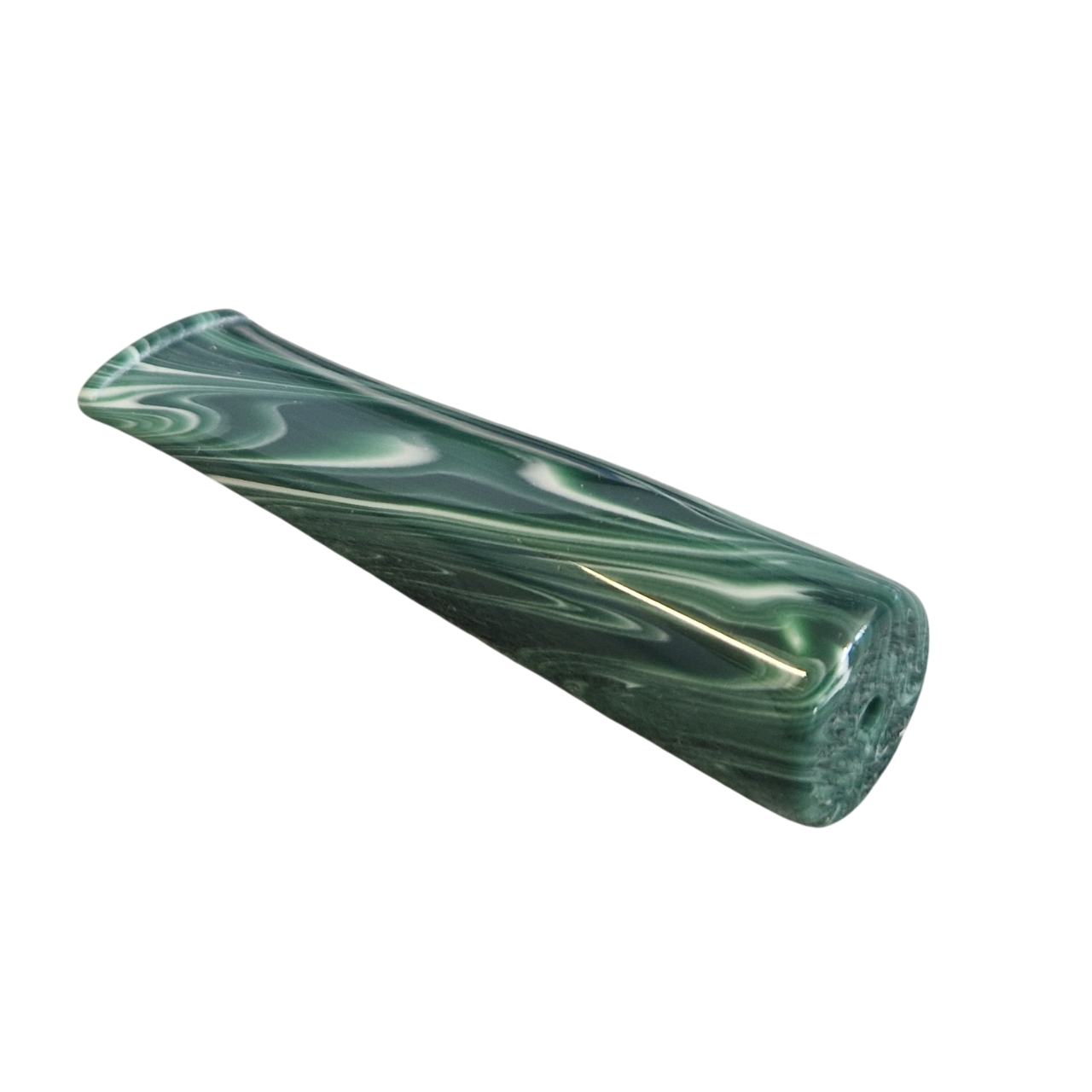 Mundstück Rohling - Ø18 - L75 - Acryl - Malachite - Pfeifenecke