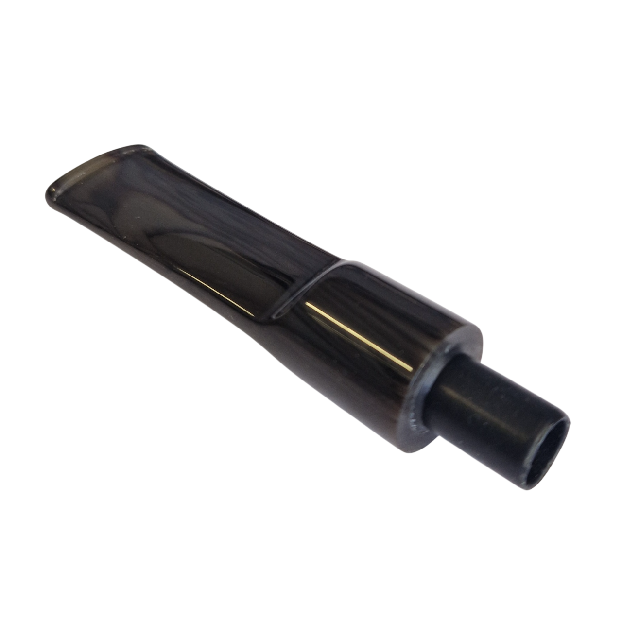 Mundstück Rohling - Ø18 - L75 - Acryl - Mit 10.5 mm Zapfen - Black Buffalo - Pfeifenecke