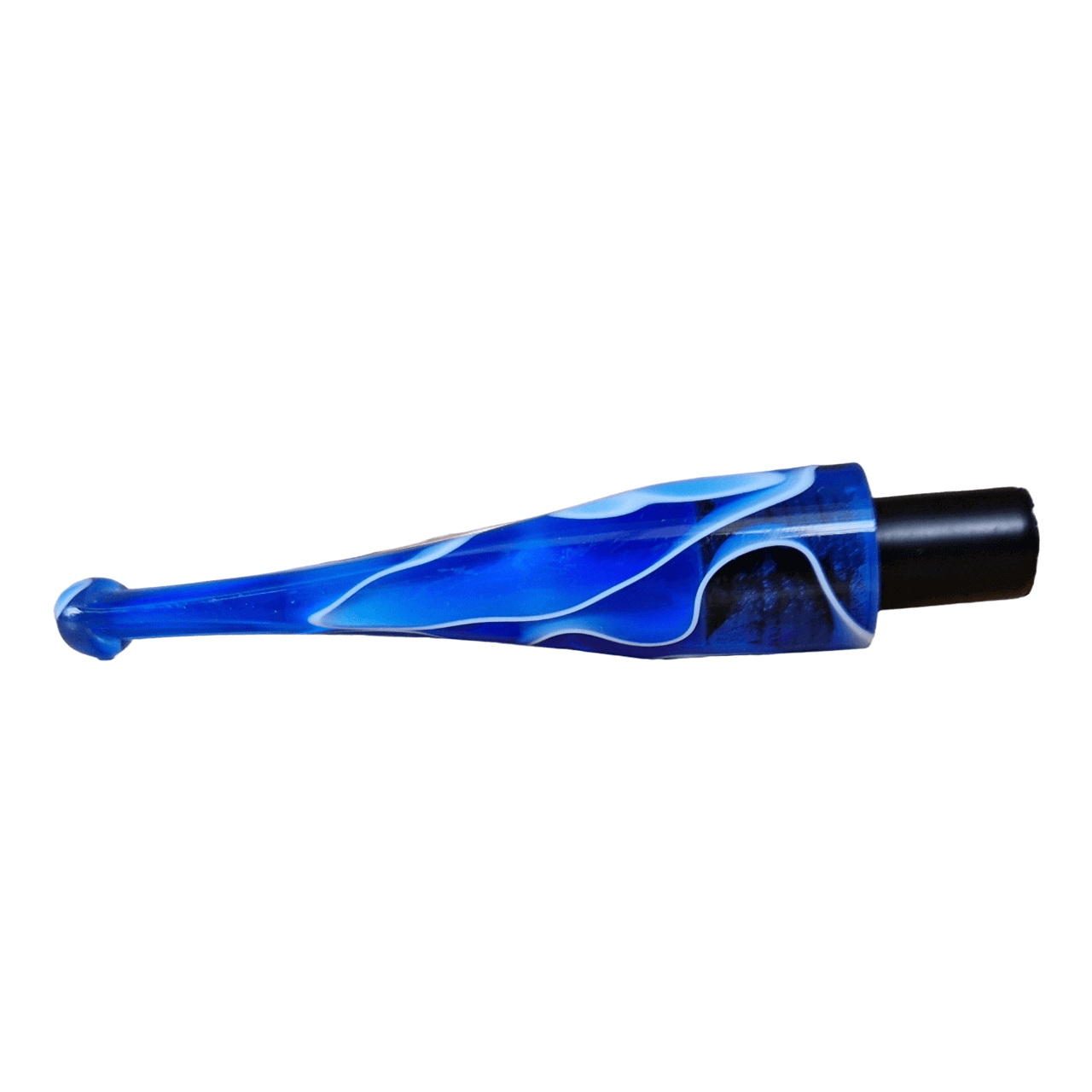 Mundstück Rohling - Ø18 - L75 - Acryl - Mit 10.5 mm Zapfen - M-Blau - Pfeifenecke
