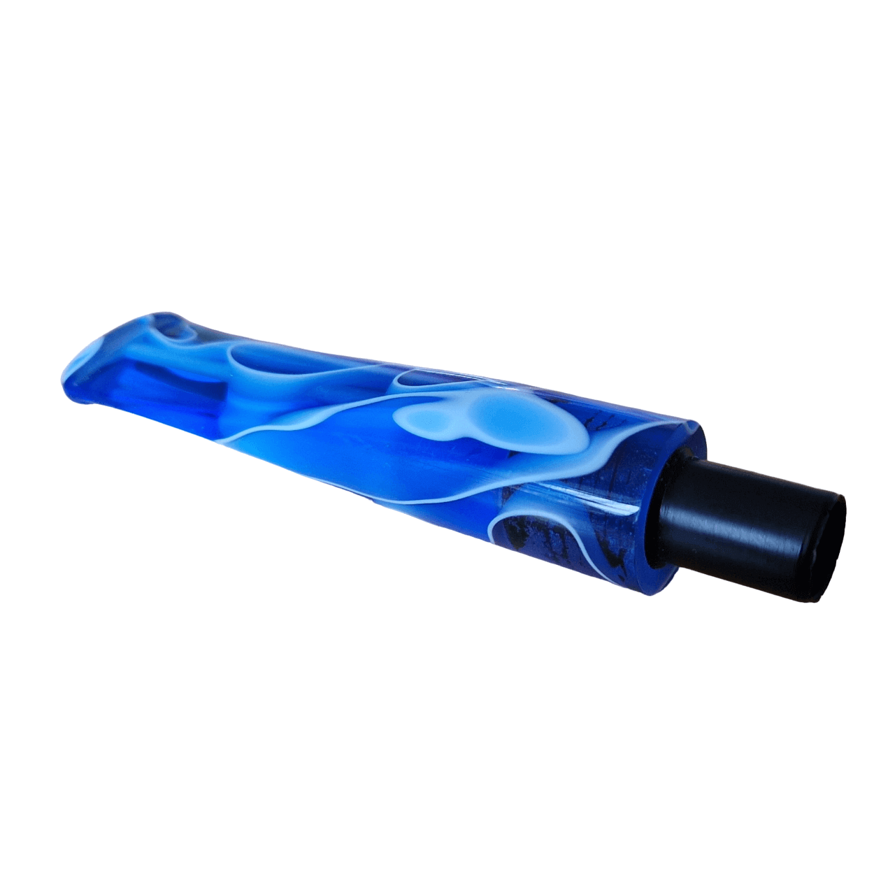 Mundstück Rohling - Ø18 - L75 - Acryl - Mit 10.5 mm Zapfen - M-Blau - Pfeifenecke