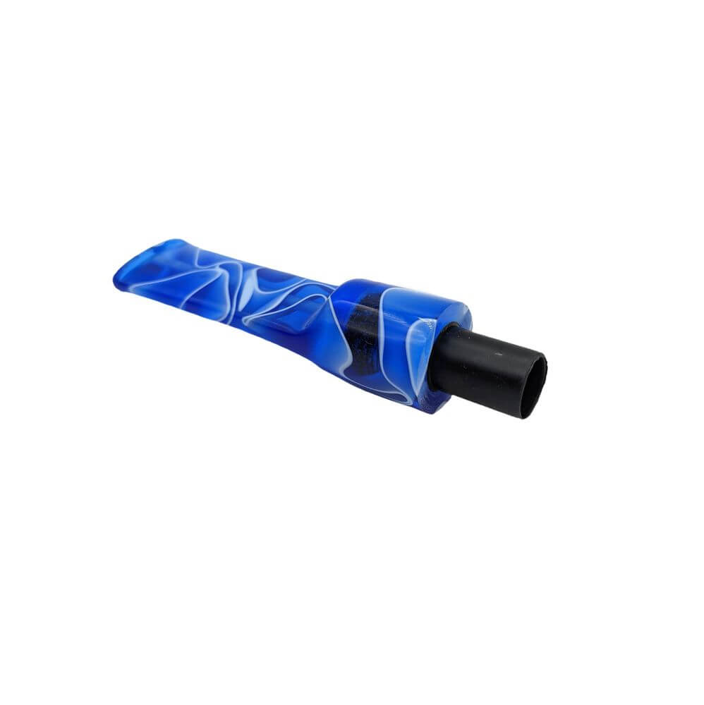 Mundstück Rohling - Ø18 - L75 - Acryl - Mit 10.5 mm Zapfen - M-Blau - Pfeifenecke