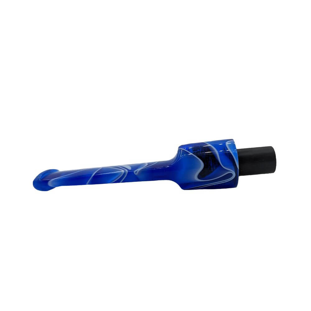 Mundstück Rohling - Ø18 - L75 - Acryl - Mit 10.5 mm Zapfen - M-Blau - Pfeifenecke