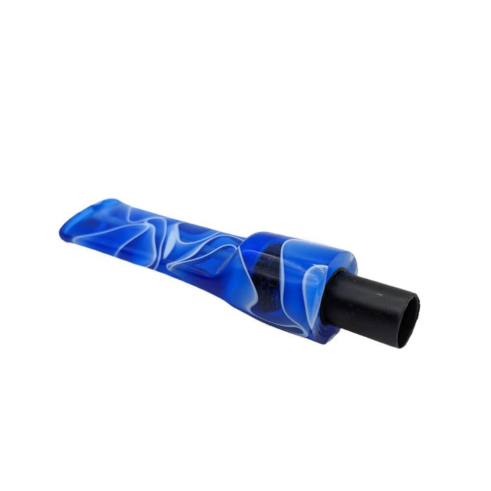 Mundstück Rohling - Ø18 - L75 - Acryl - Mit 10.5 mm Zapfen - M-Blau - Pfeifenecke