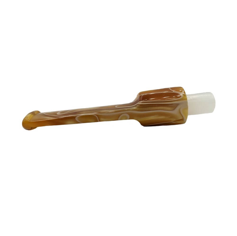 Mundstück Rohling - Ø18 - L75 - Acryl - Mit 10.5 mm Zapfen - M-Gelb - Pfeifenecke