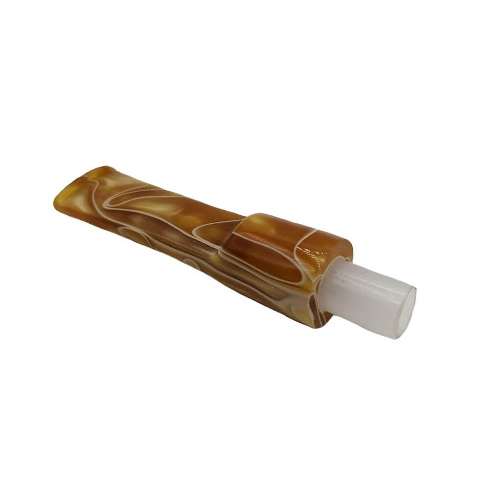 Mundstück Rohling - Ø18 - L75 - Acryl - Mit 10.5 mm Zapfen - M-Gelb - Pfeifenecke