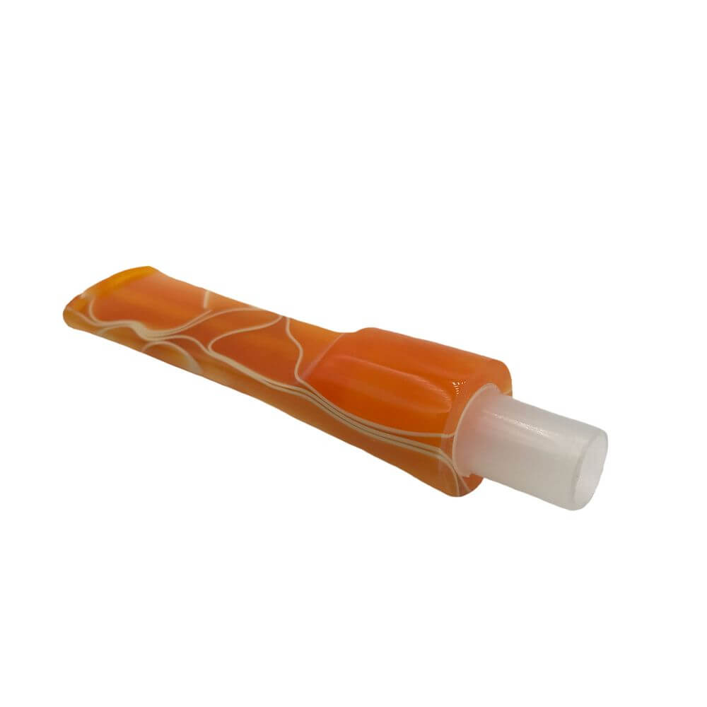 Mundstück Rohling - Ø18 - L75 - Acryl - Mit 10.5 mm Zapfen - M-Orange - Pfeifenecke