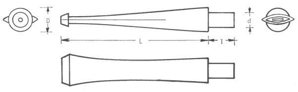 Mundstück Rohling - Ø18 - L77 - Ebonit - Pfeifenecke