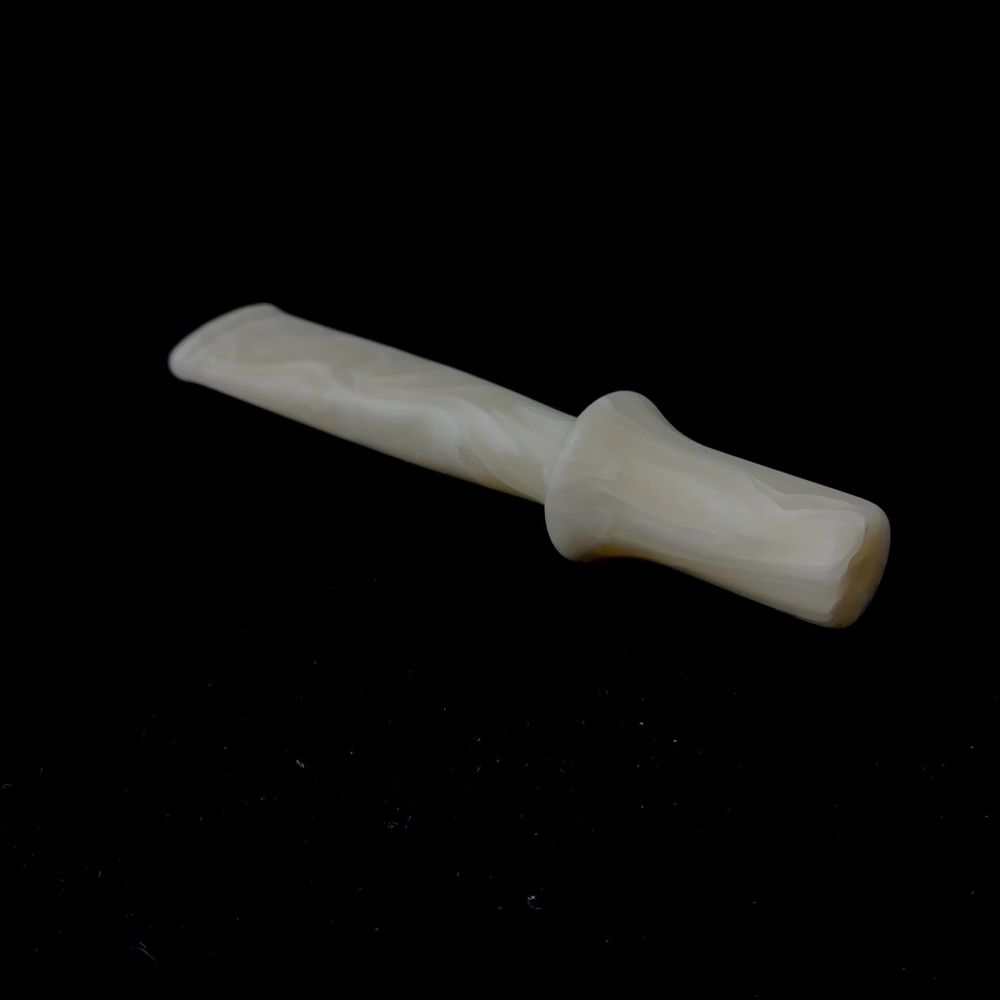Mundstück Rohling - Ø18 - Ø12 - L95 - Acryl - Avorio venato - Pfeifenecke