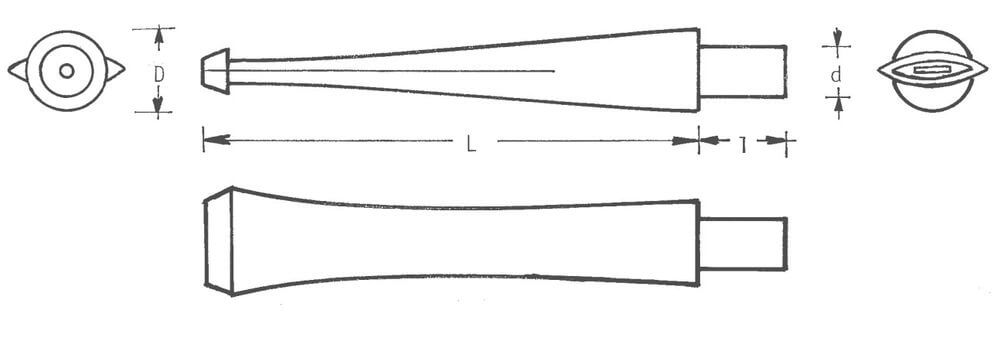 Mundstück Rohling - Ø20 - L83 - Ebonit - Pfeifenecke