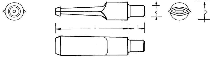 Mundstück Rohling - Ø23 - L70 - Ebonit - Pfeifenecke