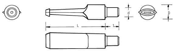 Mundstück Rohling - Ø25 - L69 - Ebonit - Pfeifenecke