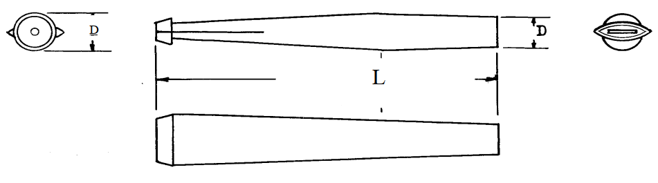 Mundstück Rohling - Ø7.5 - L90 - Ebonit - Pfeifenecke