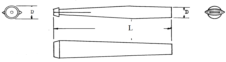 Mundstück Rohling - Ø7 - L143 - Ebonit - Pfeifenecke