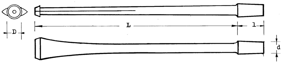 Mundstück Rohling - Ø9 - L113 - Ebonit - Pfeifenecke