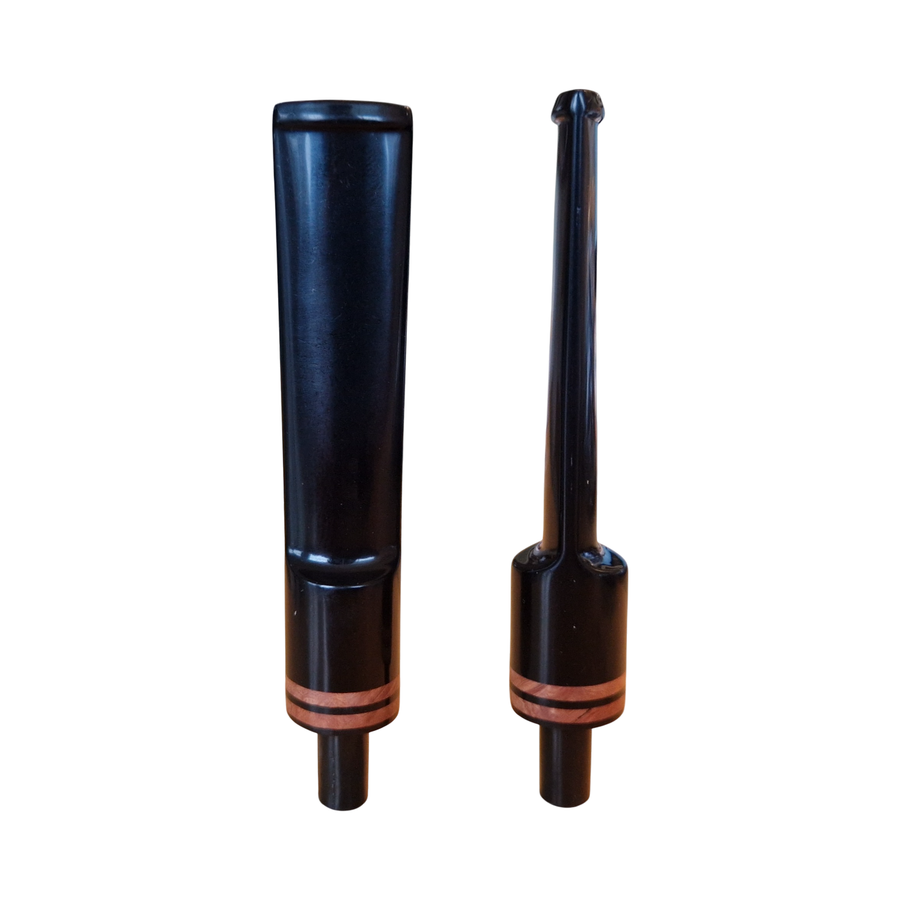 Mundstück Rohling - Straight - Ø15 - L81 - Acryl - Mit Zapfen - Bruyère-Ring - Schwarz - Pfeifenecke