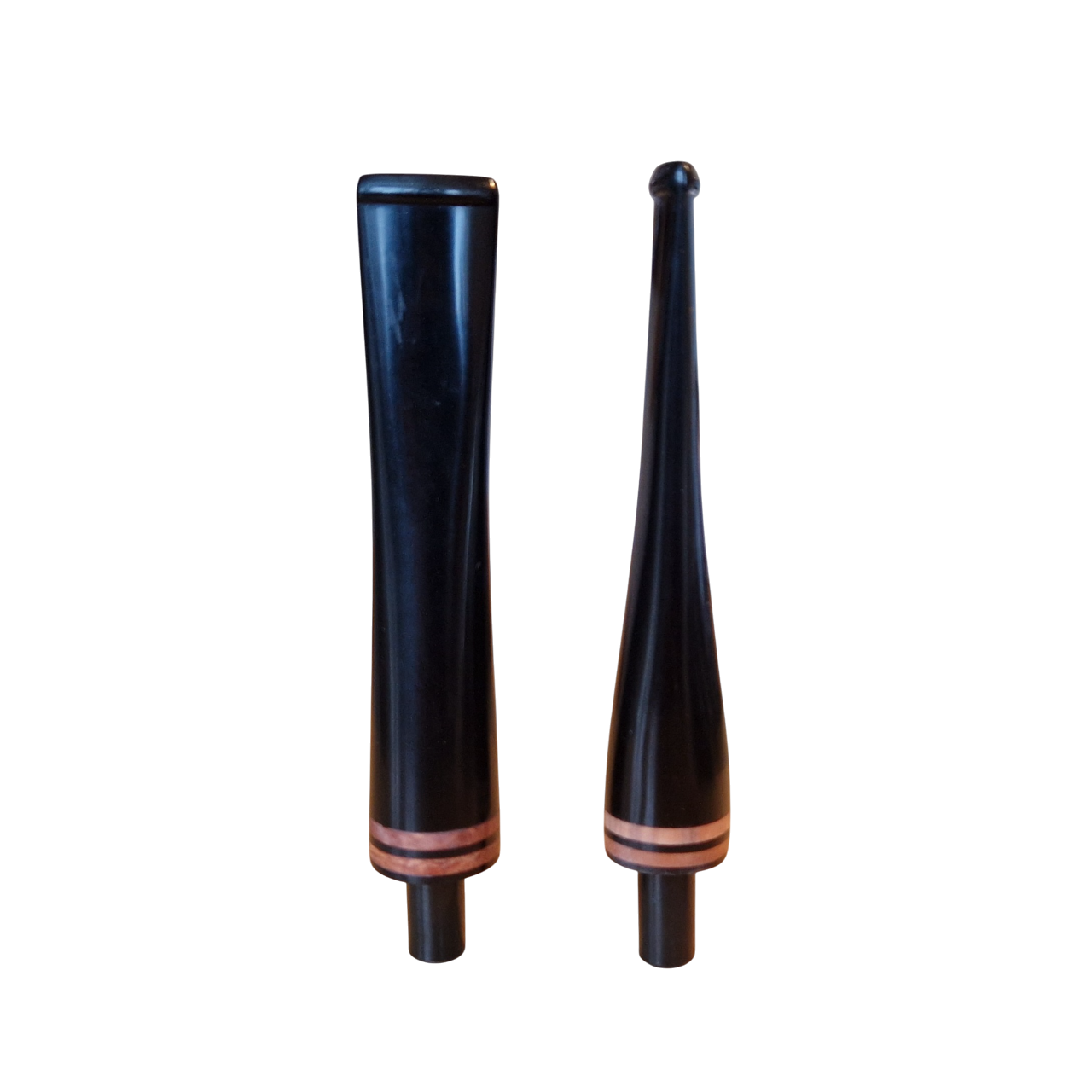 Mundstück Rohling - Straight - Ø16 - L80 - Acryl - Mit Zapfen - Bruyère-Ring - Schwarz - Pfeifenecke