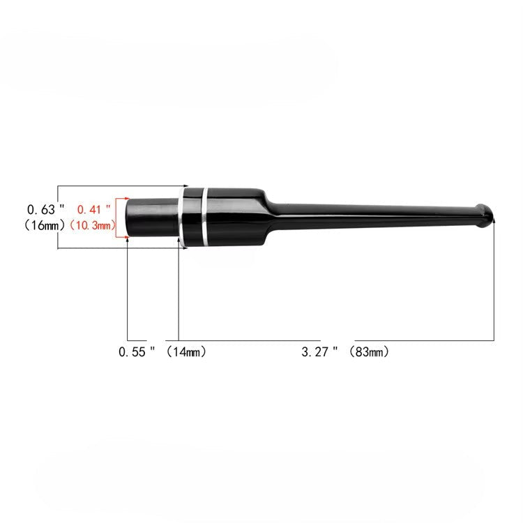 Mundstück Rohling - Straight - Ø16 - L83 - Acryl - Mit Zapfen - Ring - Schwarz - Pfeifenecke