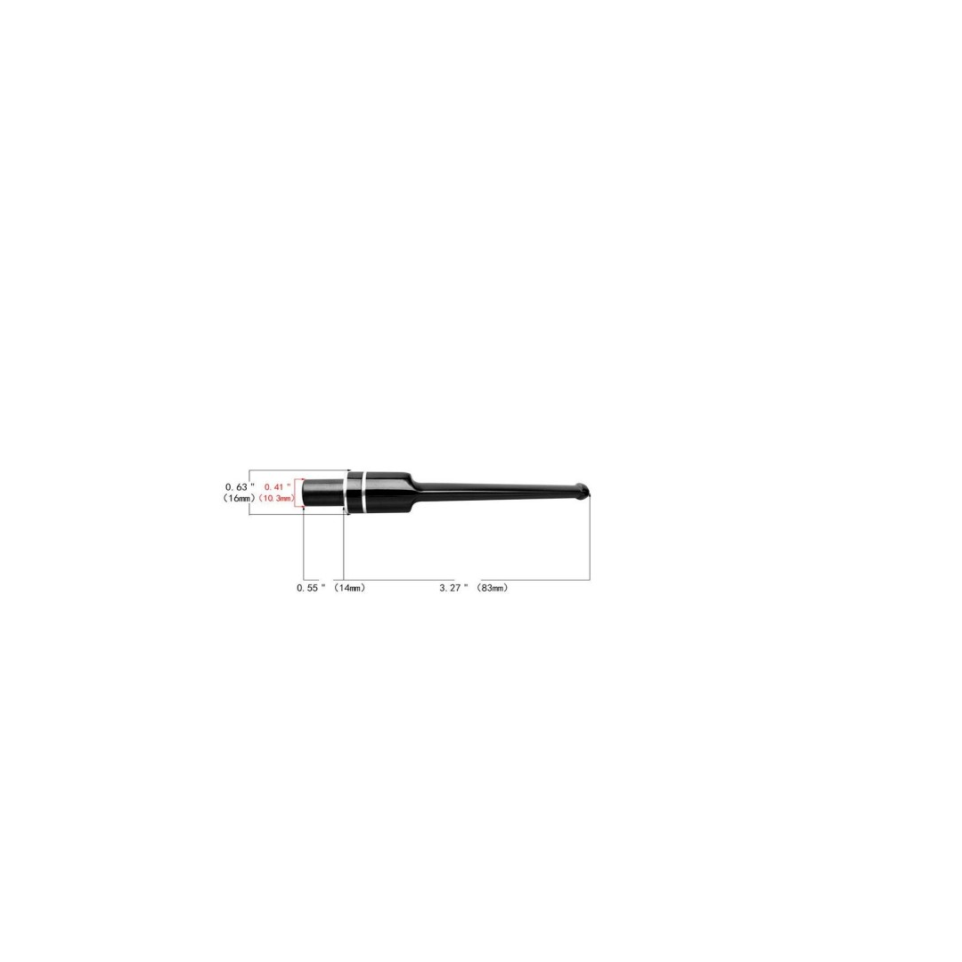Mundstück Rohling - Straight - Ø16 - L83 - Acryl - Mit Zapfen - Ring - Schwarz - Pfeifenecke