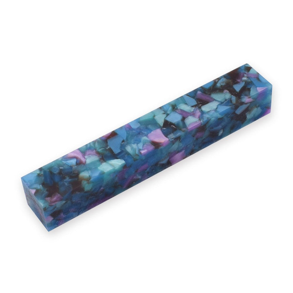 Pen blank - Acryl - 130x20x20 mm - Blau Lila und Schwarz - Pfeifenecke