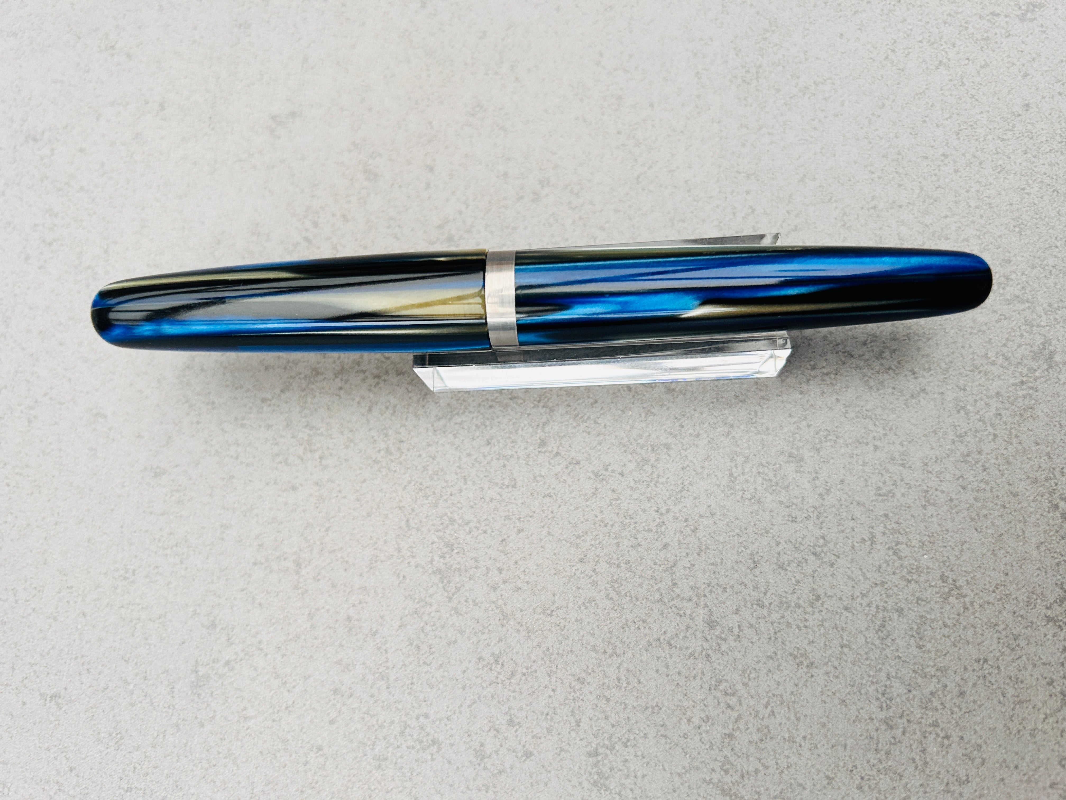 Pen blank - Acryl - 130x20x20 mm - Blau Schwarz Hellbraun - Pfeifenecke