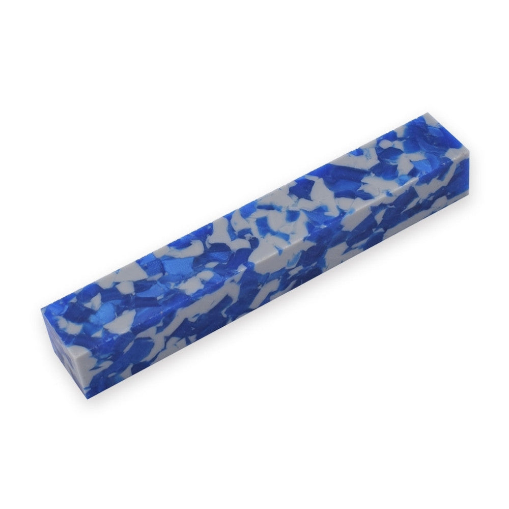 Pen blank - Acryl - 130x20x20 mm - Blau und Weiß - Pfeifenecke