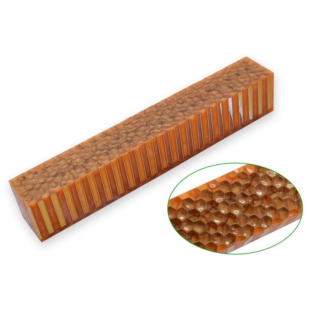 Pen blank - Harz - 130x20x20 mm - Orange - Pfeifenecke